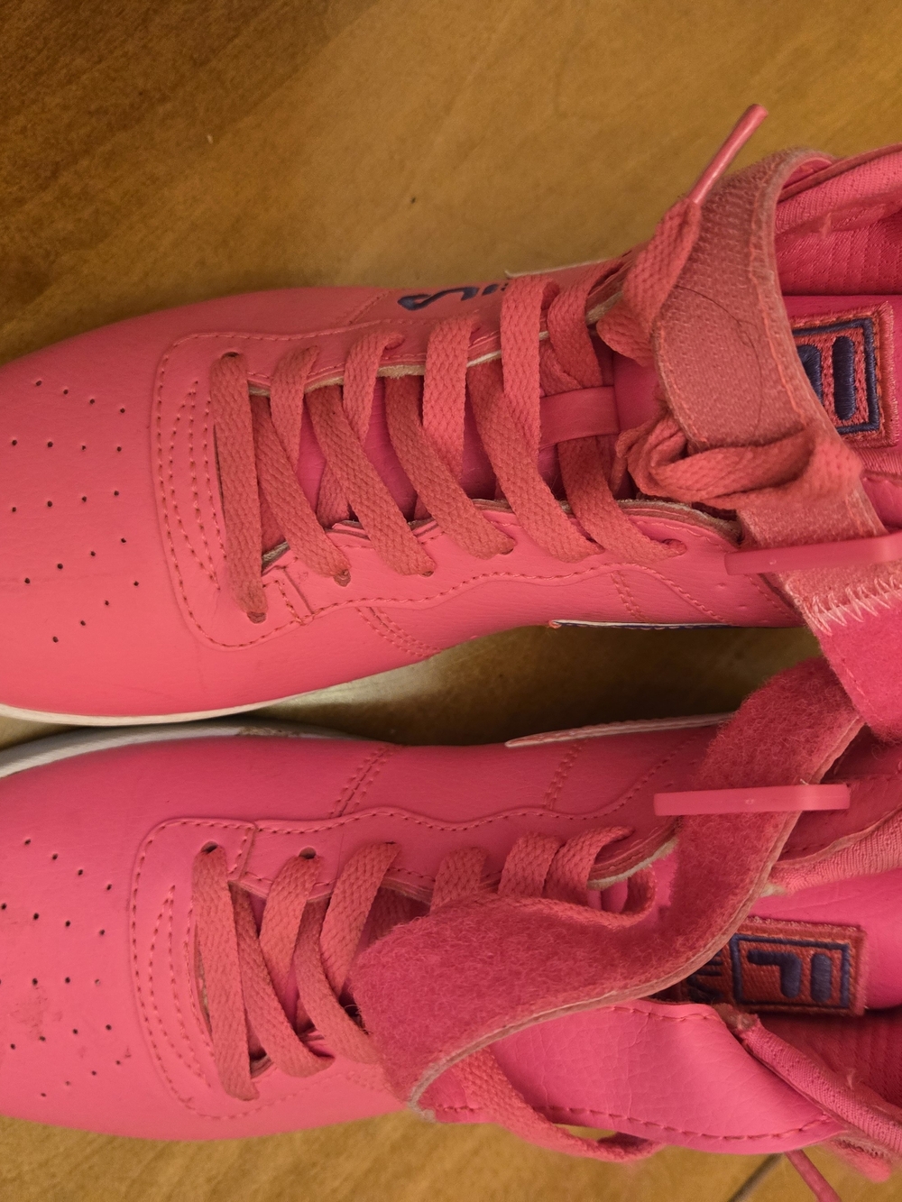Fila Women's Bright Pink Lace-Up Sneakers with Strap
